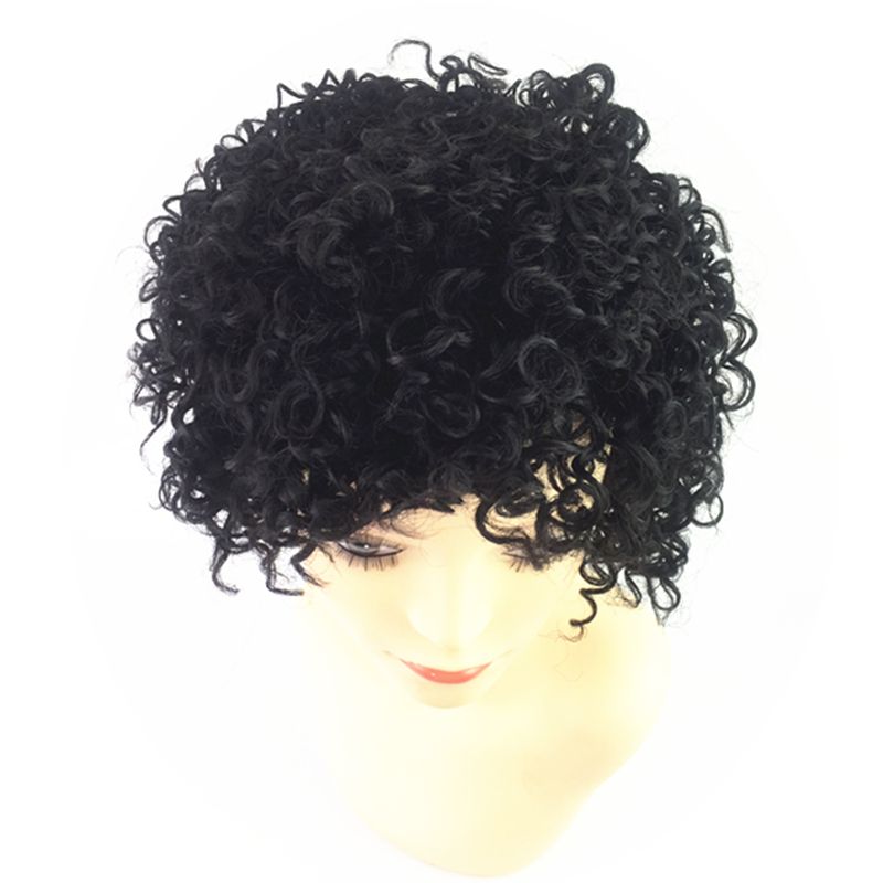 Короткие человеческие кудрявый локон парик 100% необработанные человеческие волосы полный кружева парики кружева передние парики бразильский парик человеческих волос для черных женщин
