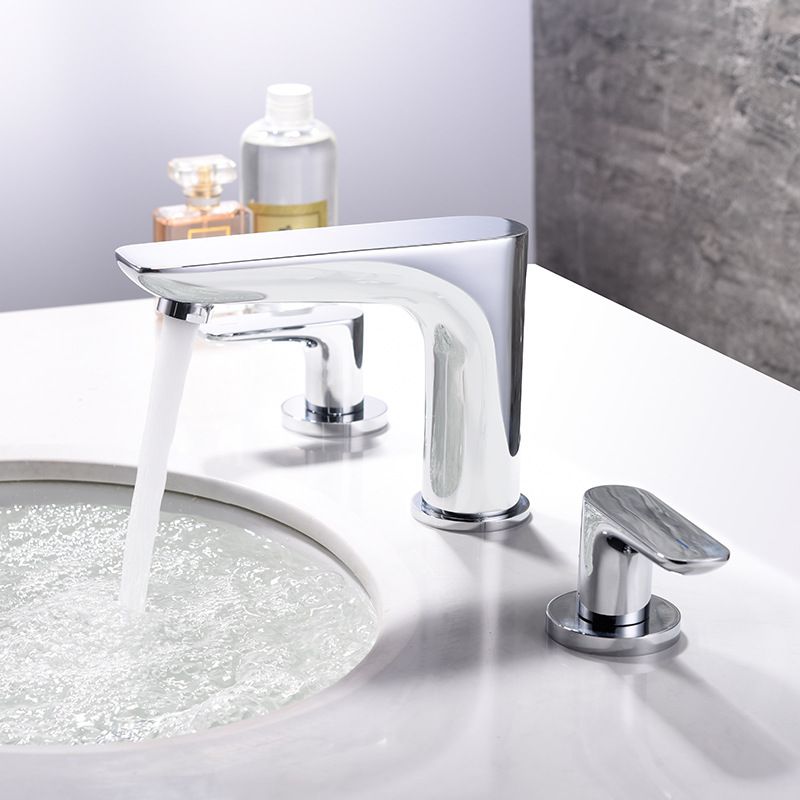2019 Contemporary Chrome Basin Faucets Brass Deck Mounted Bathroom