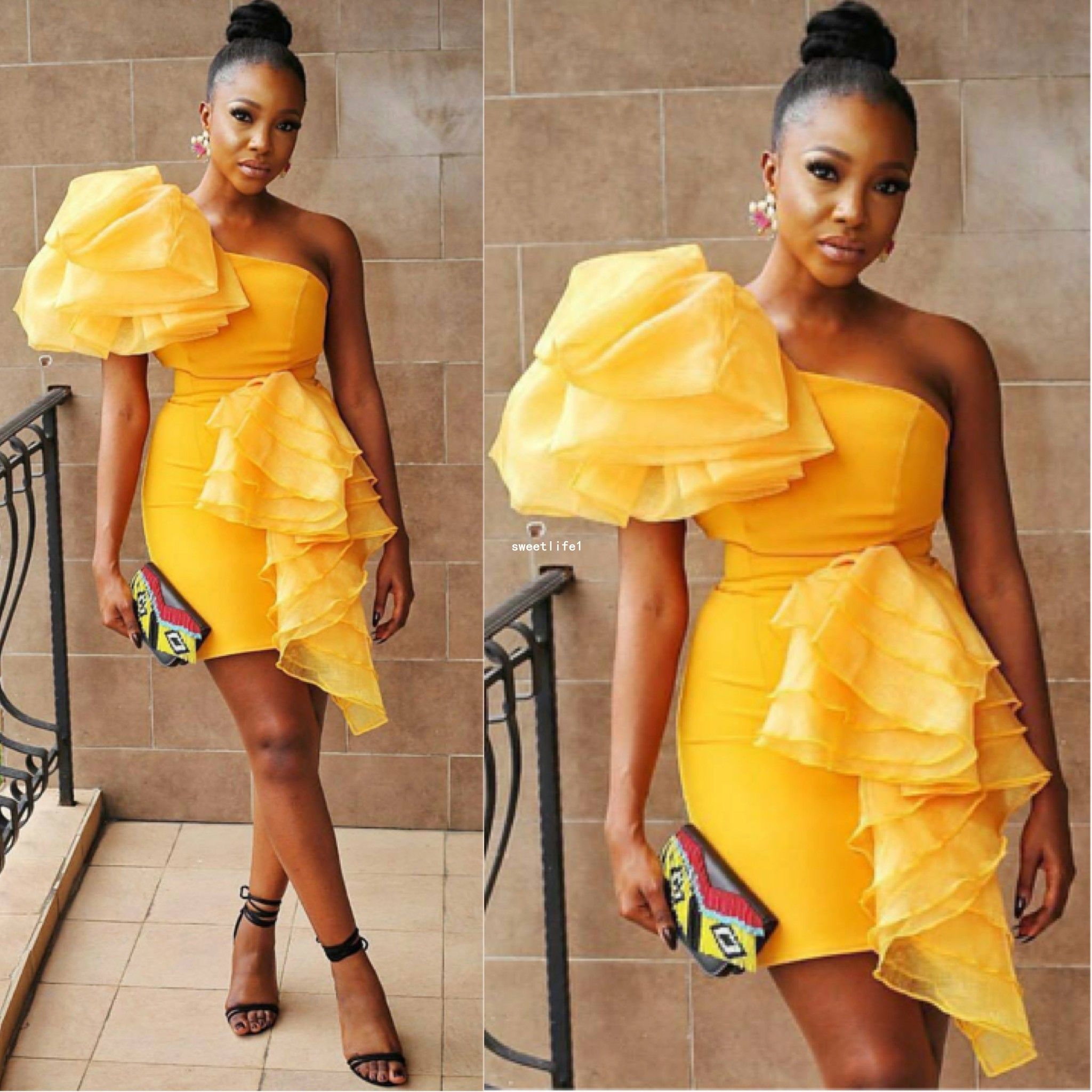 short aso ebi gown