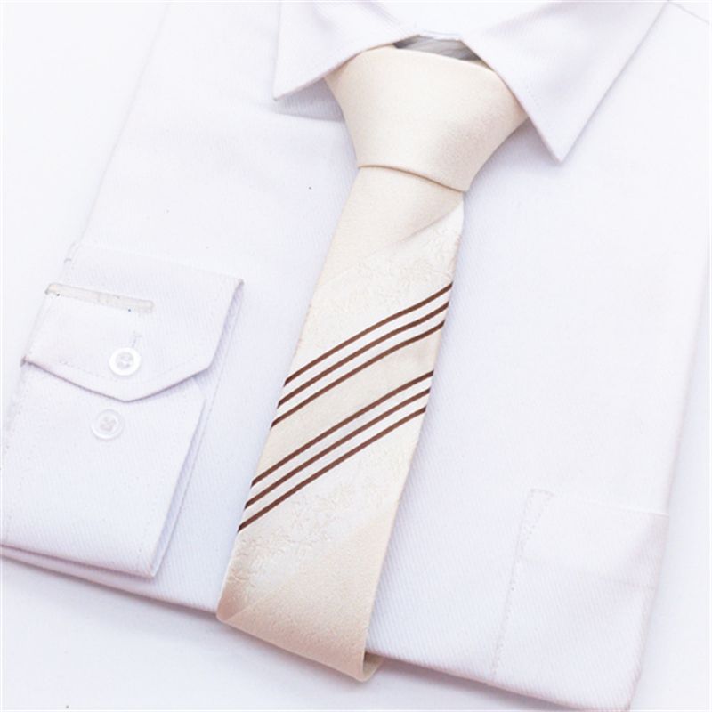 Men White Tie Fashion Mens 5.5cm Stripes Slim Ties Striped Neckties