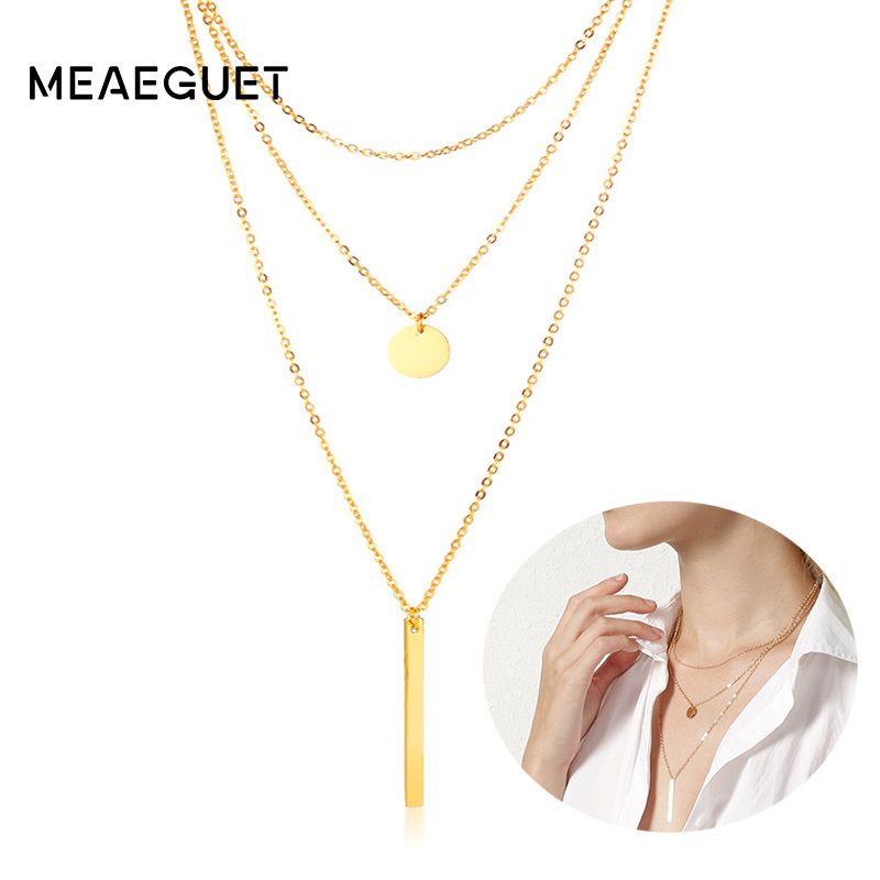 Three Layers Bar Pendant Geometric Multilayer Necklace For Women Three Layers Bar Pendant Geometric Multilayer Necklace For Women Gold Color Stainless Steel Charm Bijoux Femme Collier Jewelry Nz 2019 From Liuyangjewelry