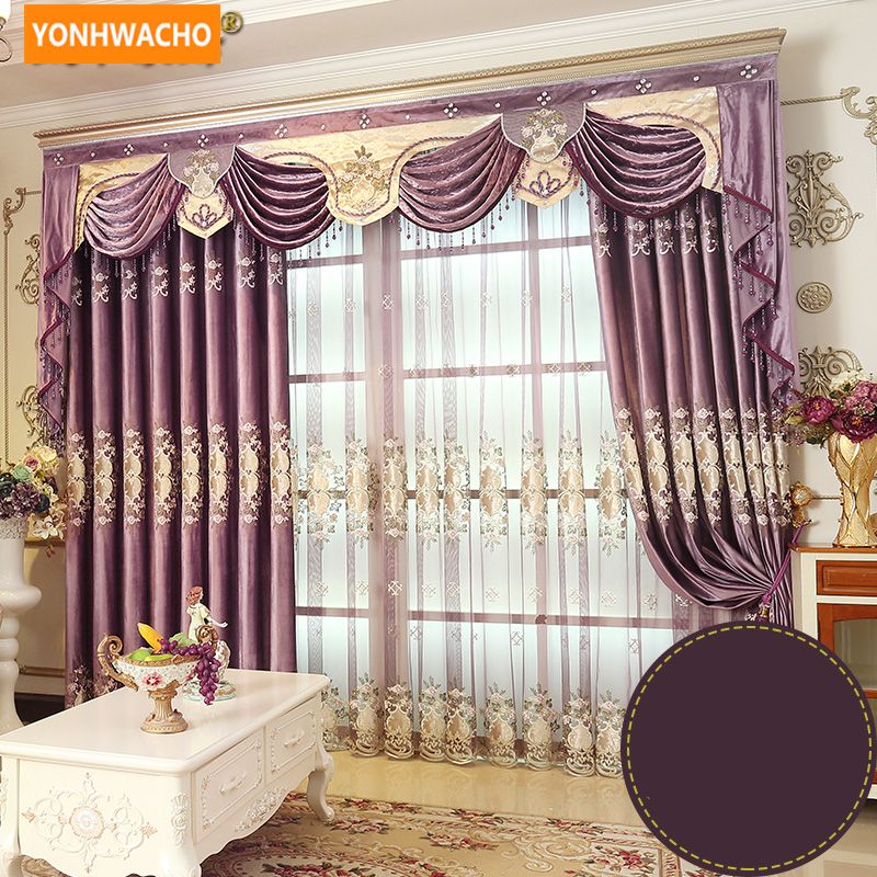 Custom Curtains High Quality Luxury France Embroidery Thick