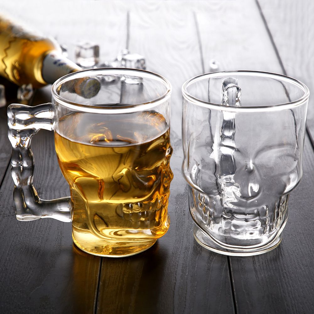 650ml skull glass mug