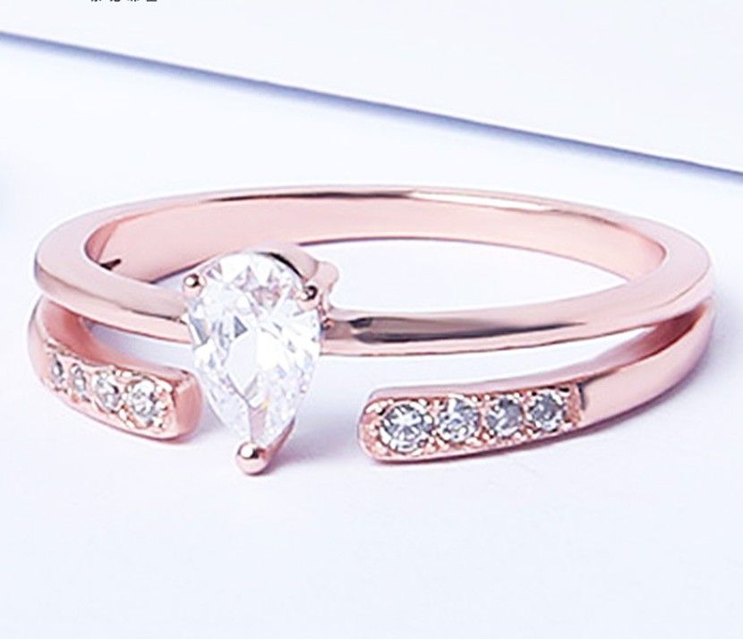 BAGUE FEMME ANNEAU PL//OR 14 K DIAMANTS cz