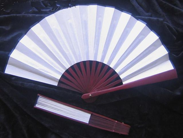 Plain White Hand Fans Large Chinese Silk Folding Fan Diy Wedding