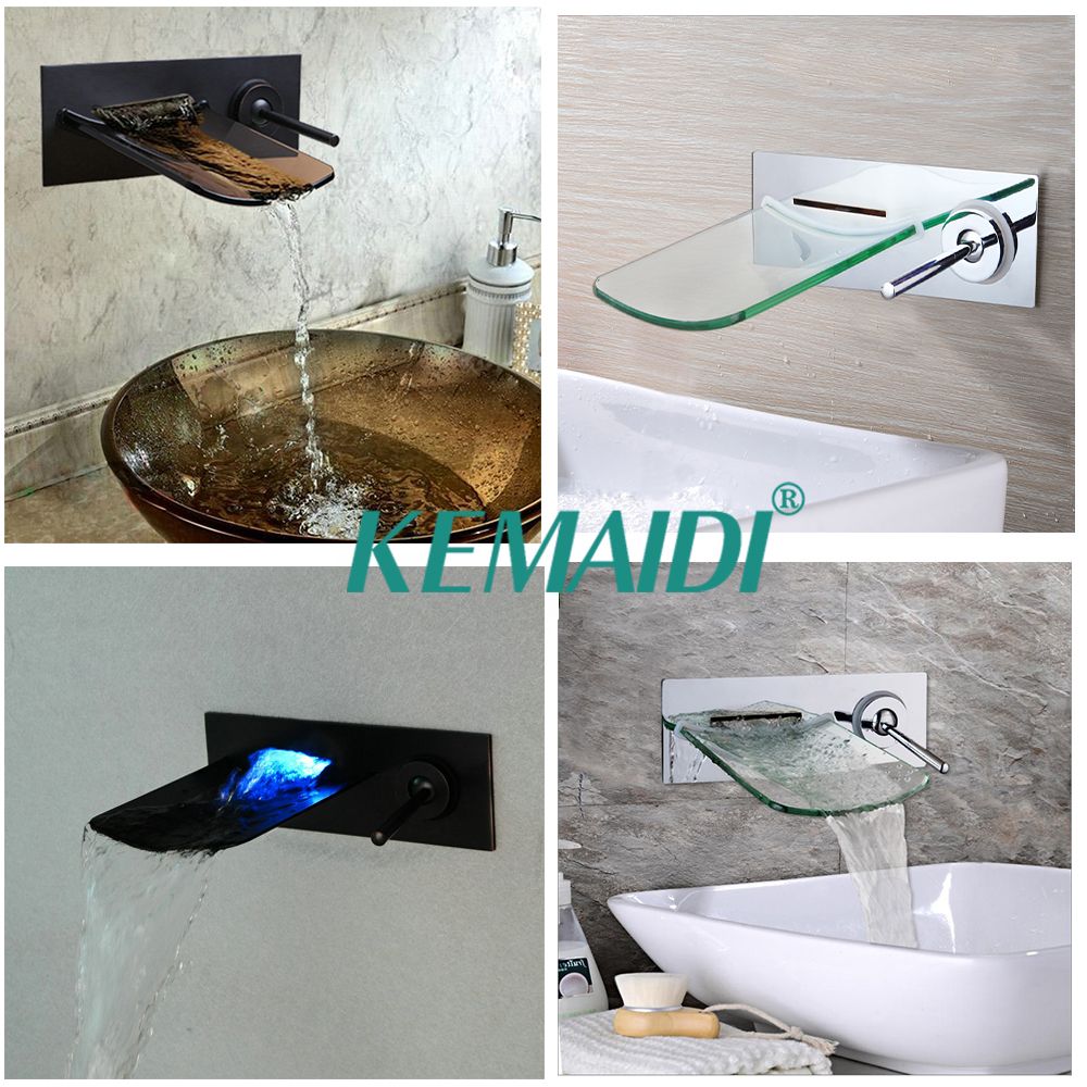2018 Kemaidi Bathroom Bathtub Led Wall Mounted Black Chrome Brushed 2018 Kemaidi Bathroom Bathtub Led Wall Mounted Black Chrome Brushed Nickel Brass Mixer Waterfall Faucet Basin Sink Tap From Isaaco 90 73 Dhgate Com