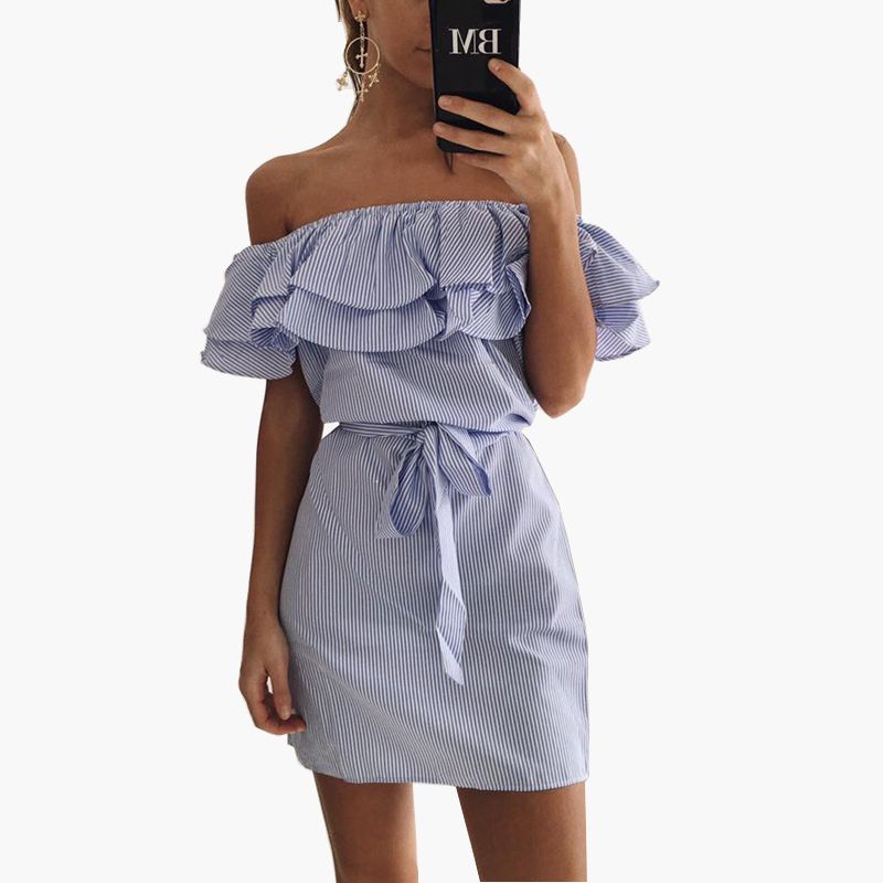 Butterfly Sleeve One Shoulder Dress