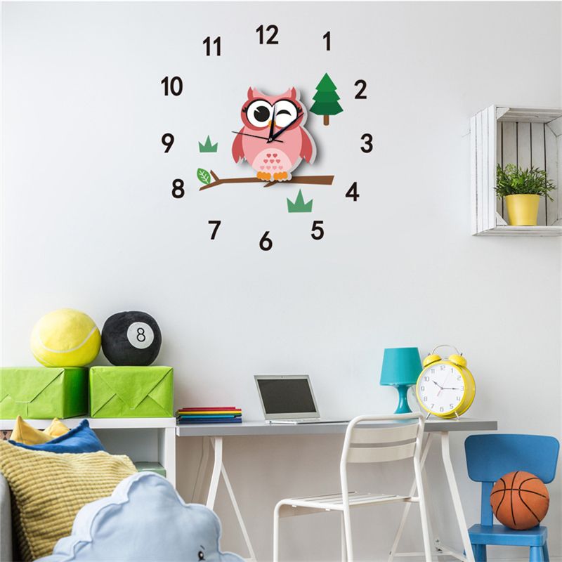 Cute Cartoon Wall Clocks Decorative Silent Living Room Wall Clock Watches For Kids Bedroom Home