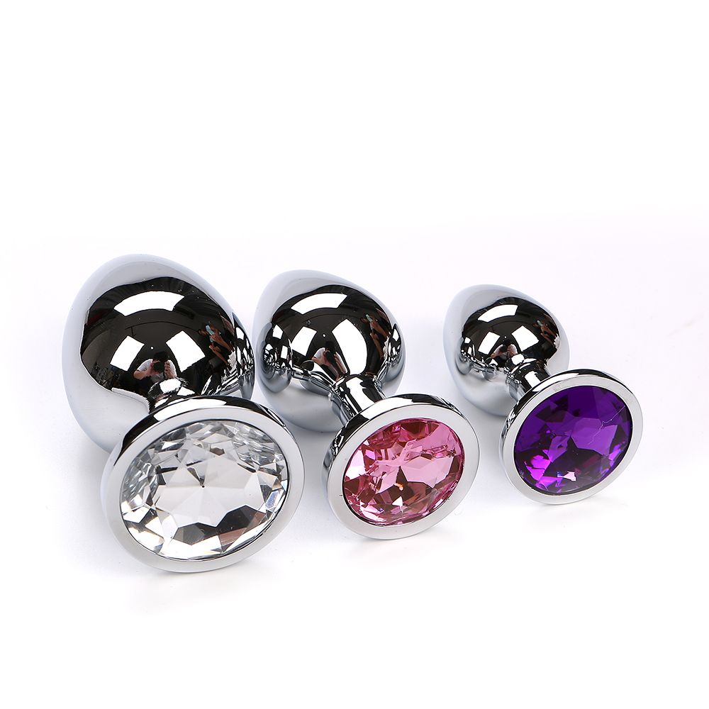 Medium Size Metal Crystal Anal Plug Sex Toys Jewelry Butt