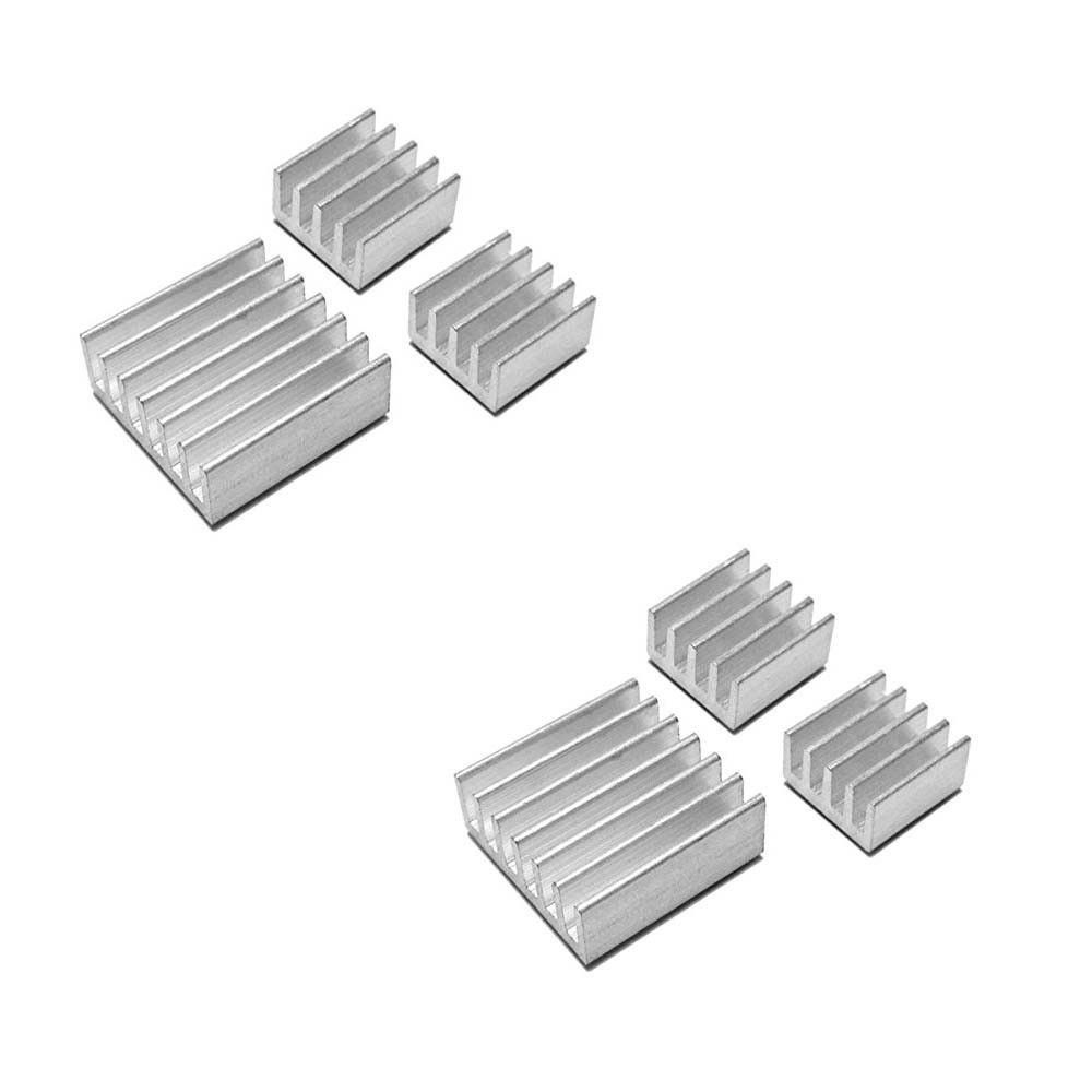 6pcs Aluminum Heatsink Cooler Cooling Kit For Raspberry Pi Also Works On The Smci Usb Nic Controller Chip
