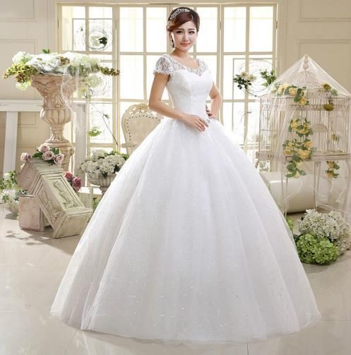 Cheap Under 100 Ball Gown Wedding Dresses 2018 Scoop Lace Short