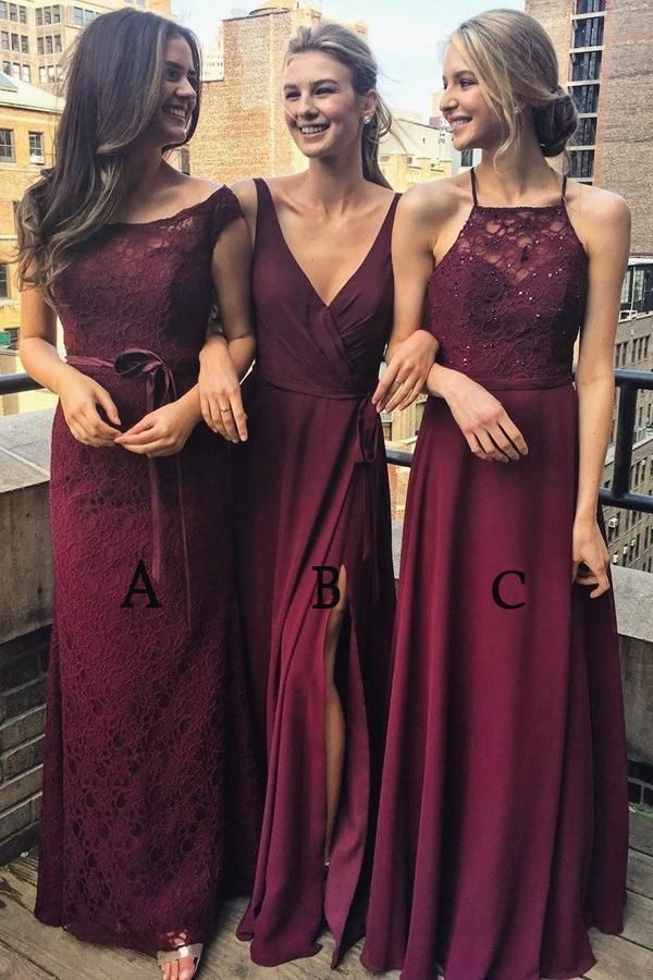 bridesmaids same color different style