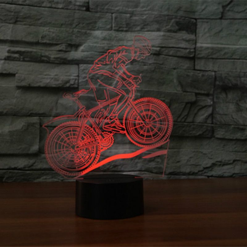 Großhandel 7 Farben Lampe Usb 3d Led Lampe Mountainbike 3d