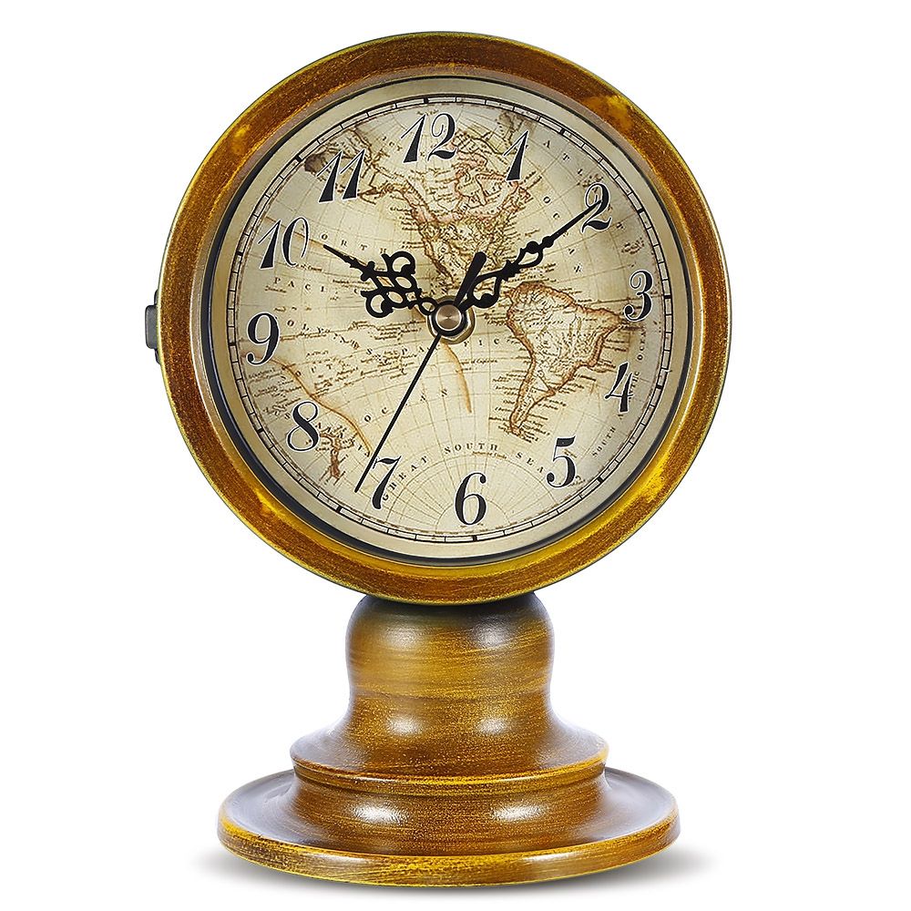 Double Sided European Retro Style Decorative Table Clock