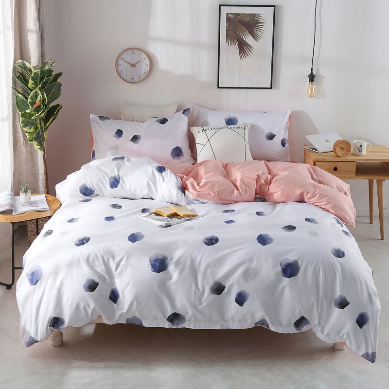 Nordic Style Classic Bedding Set Ink Point Printing Bed Linens 3 Nordic Style Classic Bedding Set Ink Point Printing Bed Linens 3 Duvet Cover Sheet Pillow Case J Twin Comforter Sets Pink From
