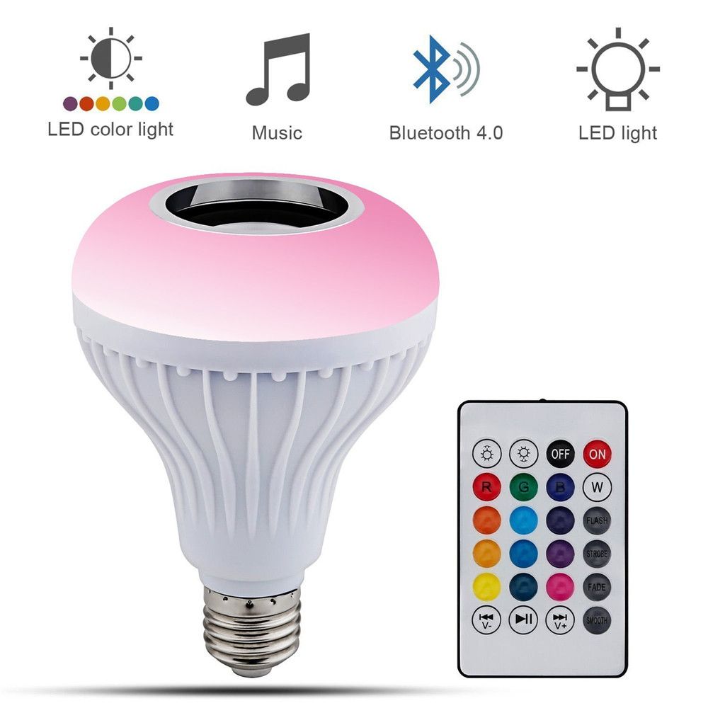 Rgb Bulb Phone Wireless Bluetooth Speaker 12w E27 Led Lamp Rgb Bulb Phone Wireless Bluetooth Speaker 12w E27 Led Lamp Smart Player Audio Light With Remote Control Bulbs Gu10 Candelabra