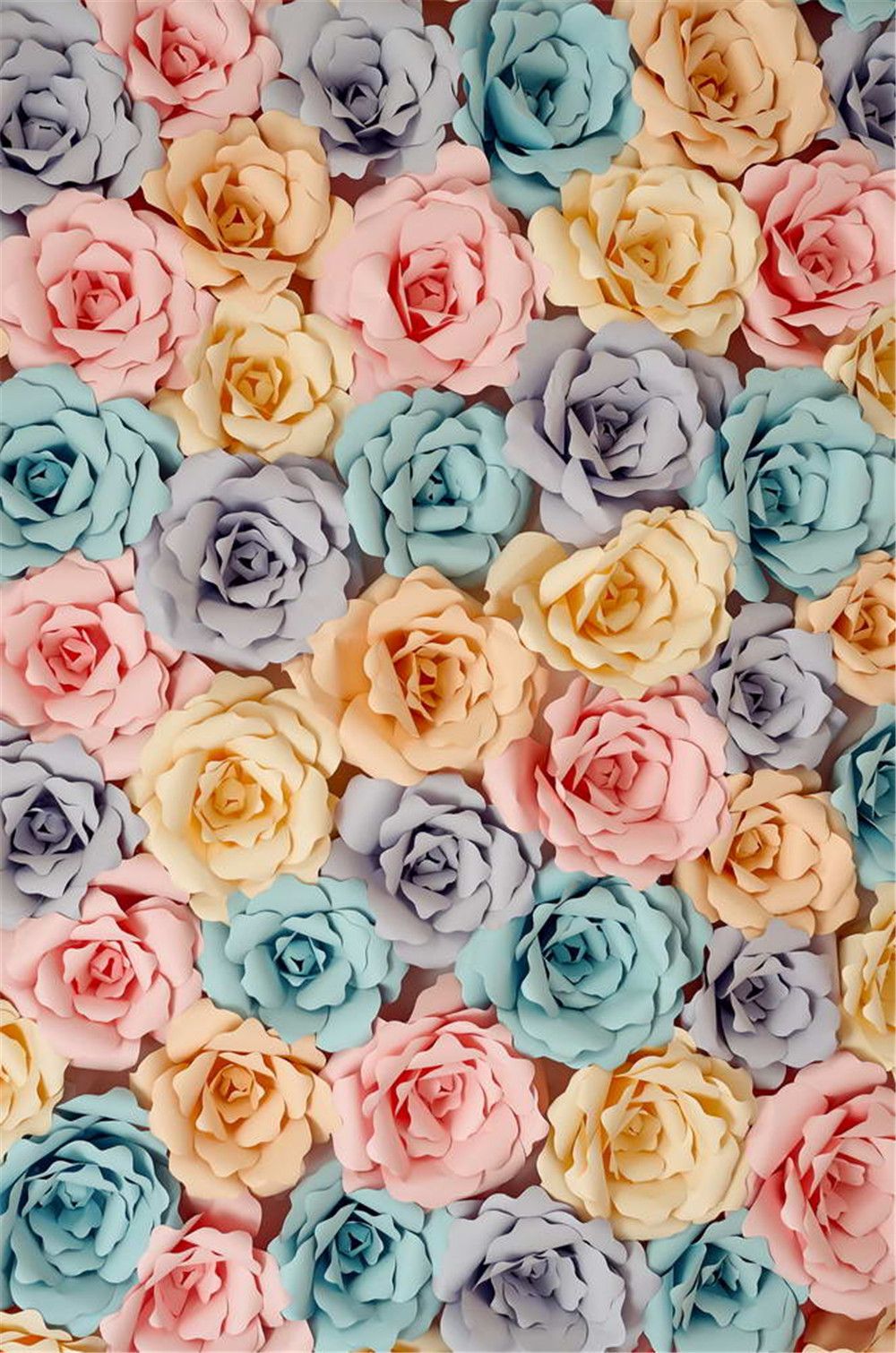 digital printing 3d paper flower backdrop for photography blue 3d tissue paper flower