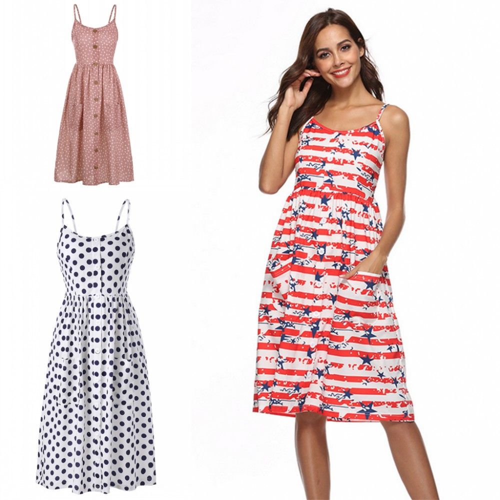 Mujeres Del Verano Casuales 2018 De Vestidos Compre Las Lunares DHeEIbW2Y9