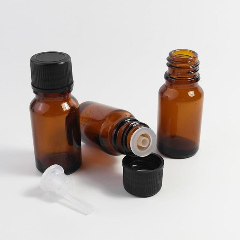5ml 10ml Amber Glass Bottles With Dropper 5cc Essential Oil Aromatherapy Cosmetic Containers