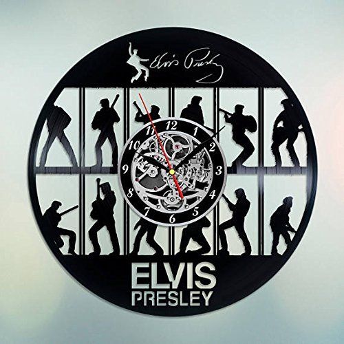 Diy Gift For Handmade Vinyl Wall Clock Elvis Presley Pop Star Music