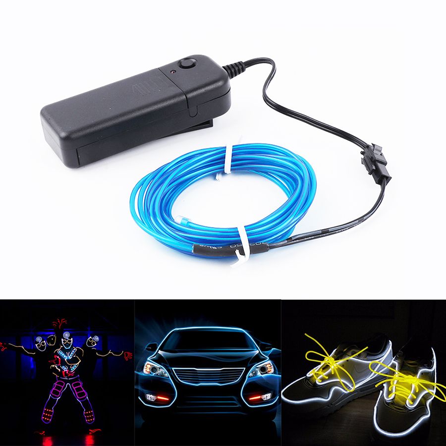 Wire Decoration Tube Waterproof With Strip Party Dance Lamp Light Rope Led 3m Car Flexible Neon El Controller FKJc13lT5u