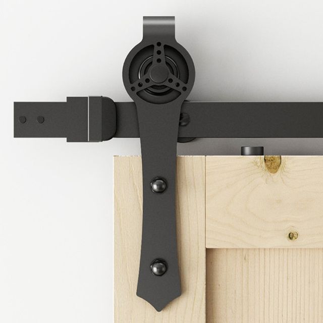 2020 Matte Black Wood Sliding Barn Door Hardware Kit Double Doors