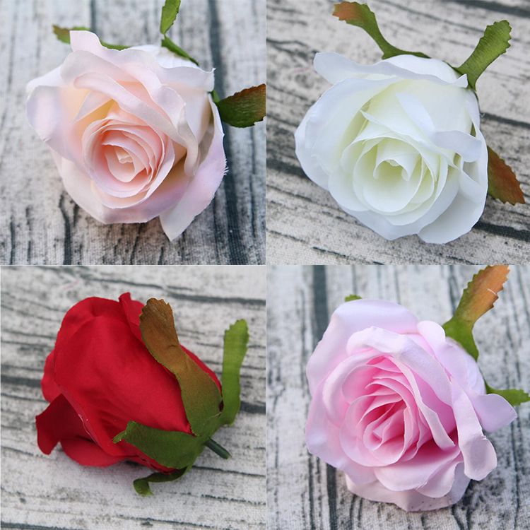 2019 Rose Heads Artificial Flowers Dia 9cm Faux Silk Roses Heads Home Wedding Party Decorations
