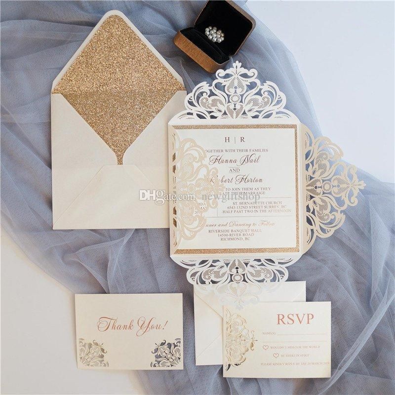 luxury glittery wedding invites
