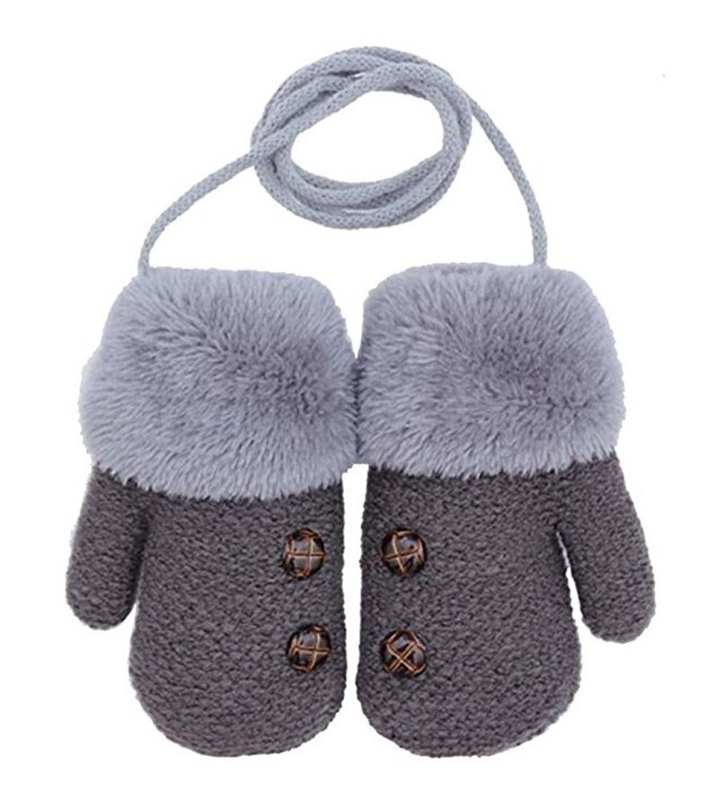 Winter Baby Mittens Girls Boys Cotton Baby Wanten Warm Stretchy Knitted