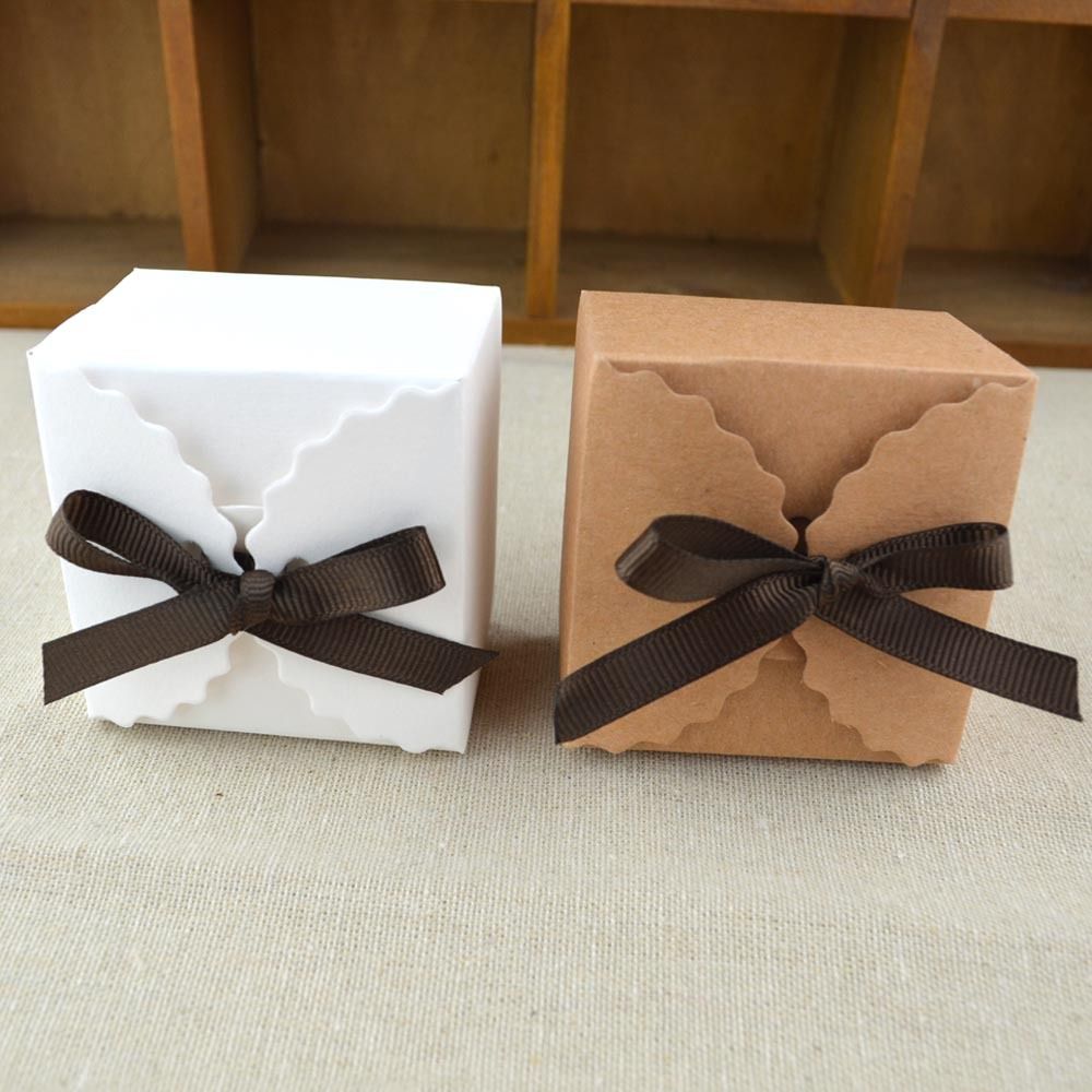 Retro Mini Kraft Paper Box Diy Wedding Gift Favor Boxes Party Candy Retro Mini Kraft Paper Box Diy Wedding Gift Favor Boxes Party Candy Small Single Cake Packaging With Ribbon Empty Gold From Xh02