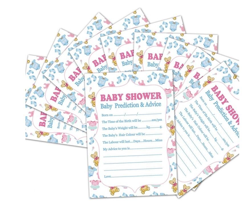 Compre Baby Shower Tarjeta Prediccion Consejos Juego De Recuerdos