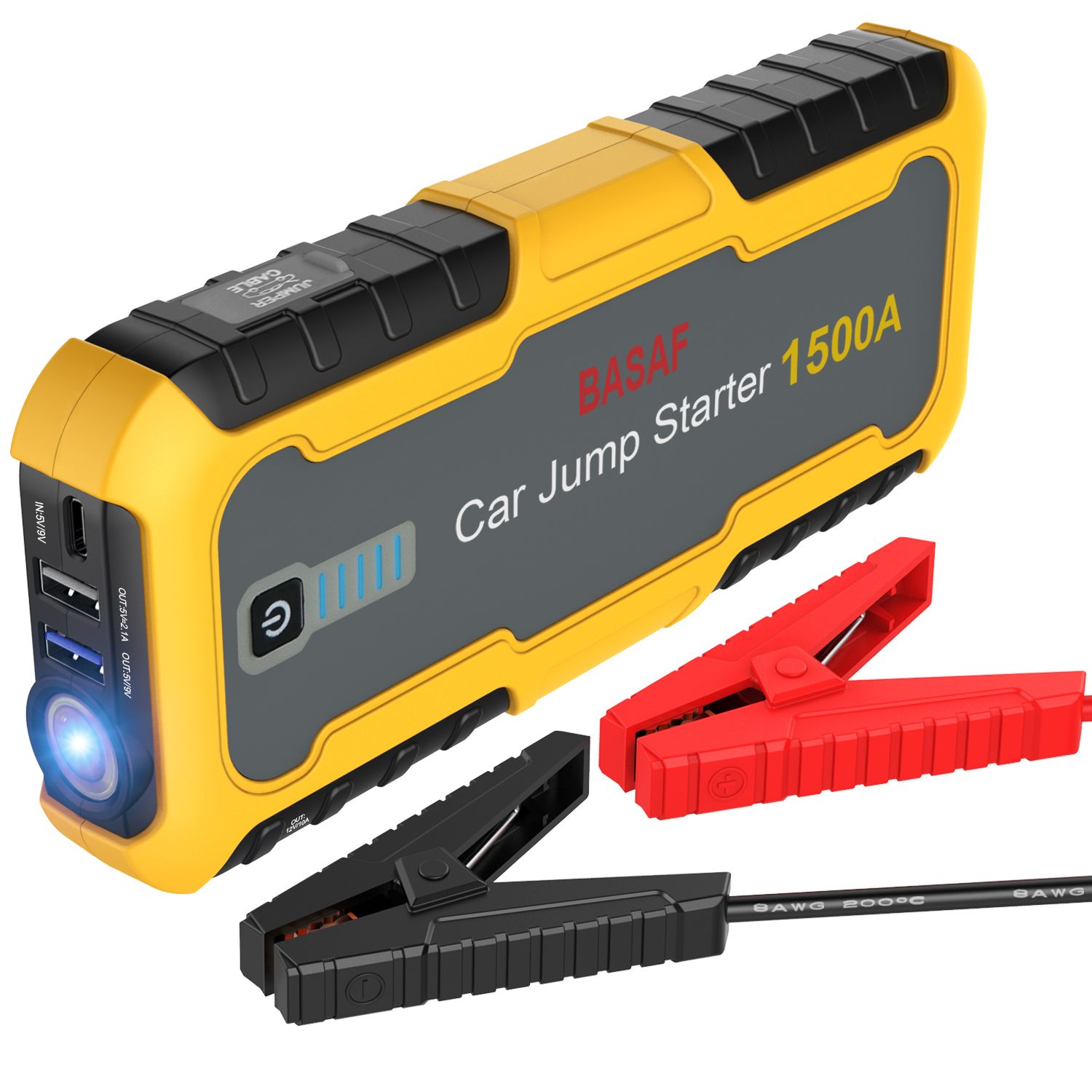 2019 BASAF Car Jump Starter 1500A Peak Emergency Car Battery Charger