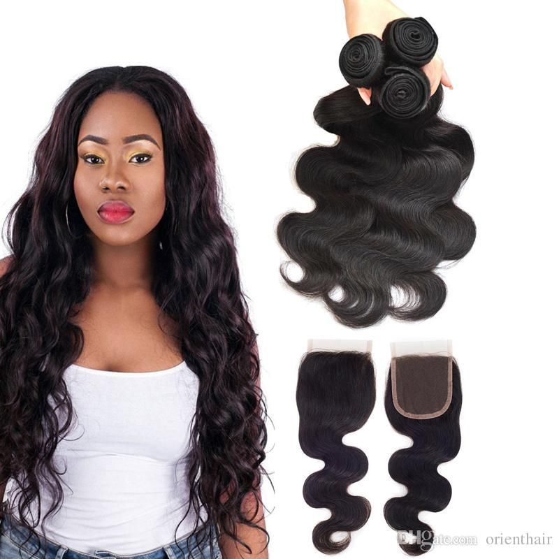8a Malaysian Body Wave Human Hair Bundles With Lace Frontal Virgin