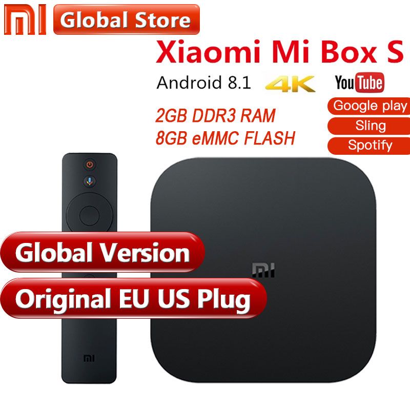 Original Global Version Xiaomi Mi Box S 4 Android 8 1 4K QuadCore Smart TV Box 2GB 8GB HDMI 2 4G 5 8G WiFi BT4 2 Mali450 1000Mbp