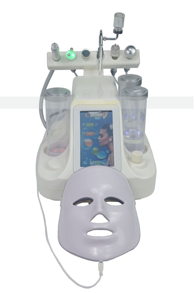 7 In 1 Hydra Facial Water Dermabrasion Ultrasonic RF Oxygen Spray Gun Skin Deep Cleansing LED