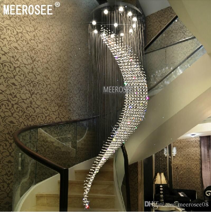 Large Spiral Crystal Ceiling Light Fixture Big Lustres De Cristal