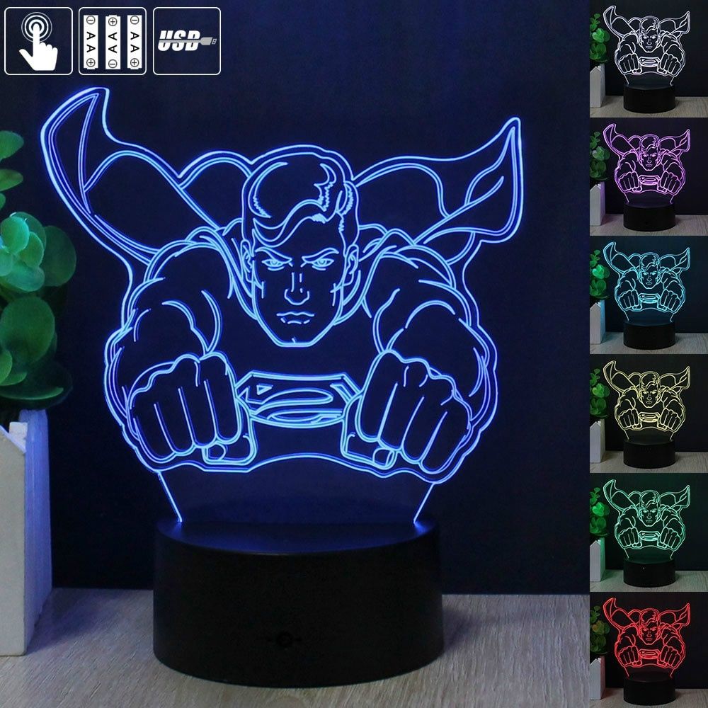 2019 Superman 3d Lamp Led Night Light Desk Table Nightlight 2019 Superman 3d Lamp Led Night Light Desk Table Nightlight Colorful Usb Acrylic From Alisi2018 14 48 Dhgate Com