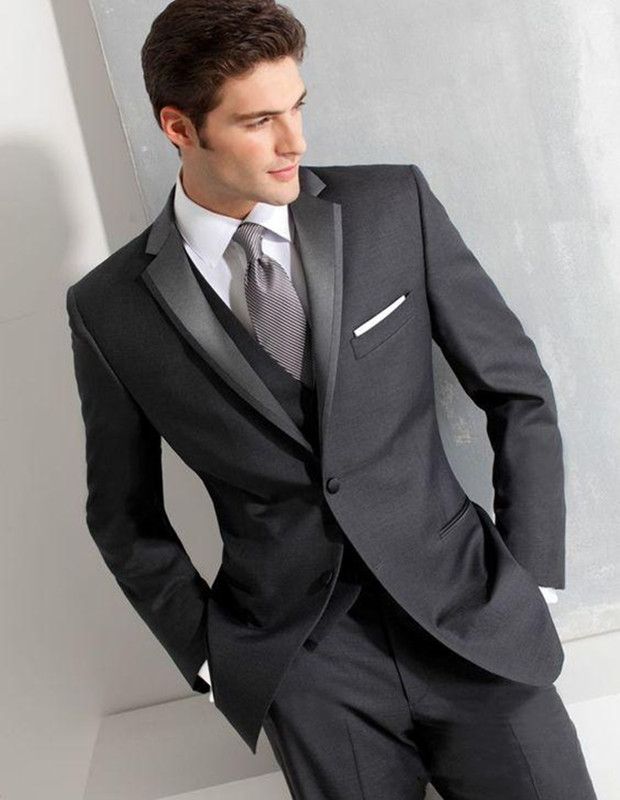 Acquistare Abiti Da Uomo Grigio Scuro Abiti Da Sposa Slim Fit Smoking Da  Sposo Tre Pezzi Abiti Da Uomo Eleganti Vestito Da Gala Promozionale Giacca  + Pantaloni + Gilet Economico | Consegna