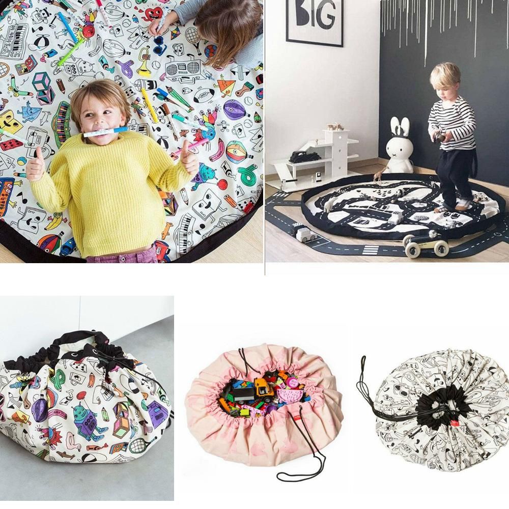 Kids Toy Storage Bag Portable Play Mat Toys Organizer Fashion Kids Toy Storage Bag Portable Play Mat Toys Organizer Fashion Bean Bags Drawstring Crawling Blanket Diy Playmat Yfa268 And Cute Backpacks