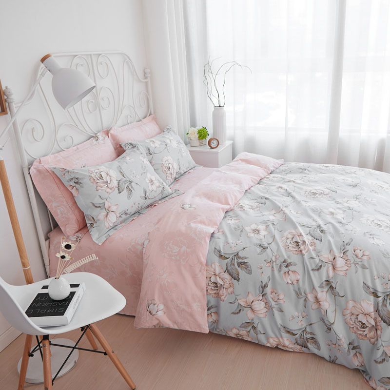 home textiles cotton floral print 4 bedding sets king twin duvet