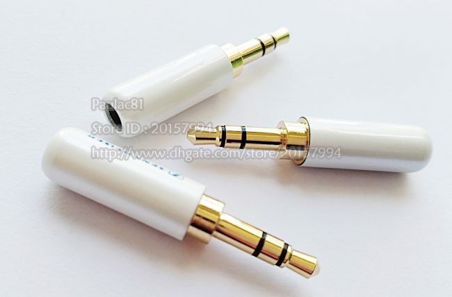 10pcs White 3.5mm Male 3 Pole Stereo Repair Audio Earphones TRS Connector Solder
