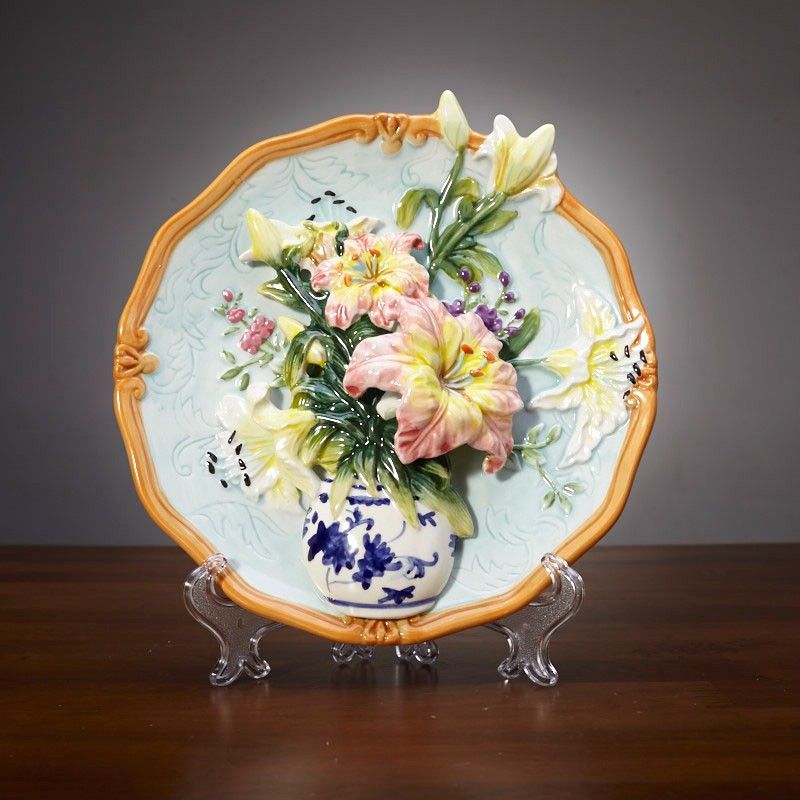 2018 Bottled Lily Decorative Wall Dishes Porcelain Plates 2018 Bottled Lily Decorative Wall Dishes Porcelain Plates Vintage Home Decor Crafts Room Decoration Figurine From Sweethomelife 44 23 Dhgate