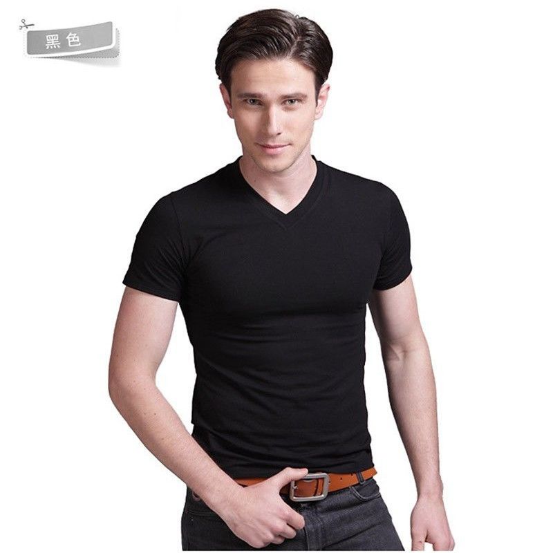 slim fit v neck t shirt