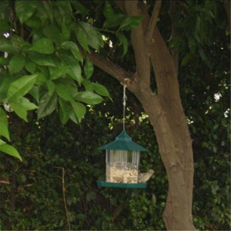 2020 Novelty Plastic Hanging Bird Feeders Green Hexagon Pavilion