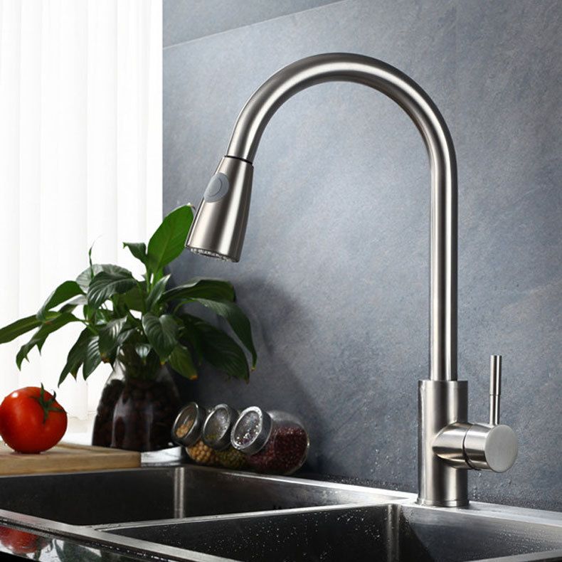 2018 Brushed Nickel Kitchen Faucet Pull Out Sprayer Single Hole 2018 Brushed Nickel Kitchen Faucet Pull Out Sprayer Single Hole Swivel Sink Mixer Tap From Wd720183 46 24 Dhgate Com