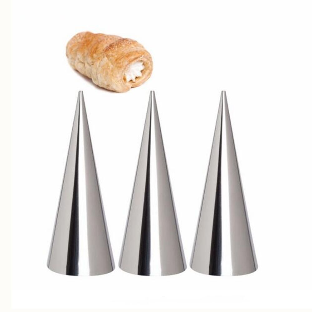Large Size Stainless Steel Pastry Cream Horn Moulds Conical Tube Cone