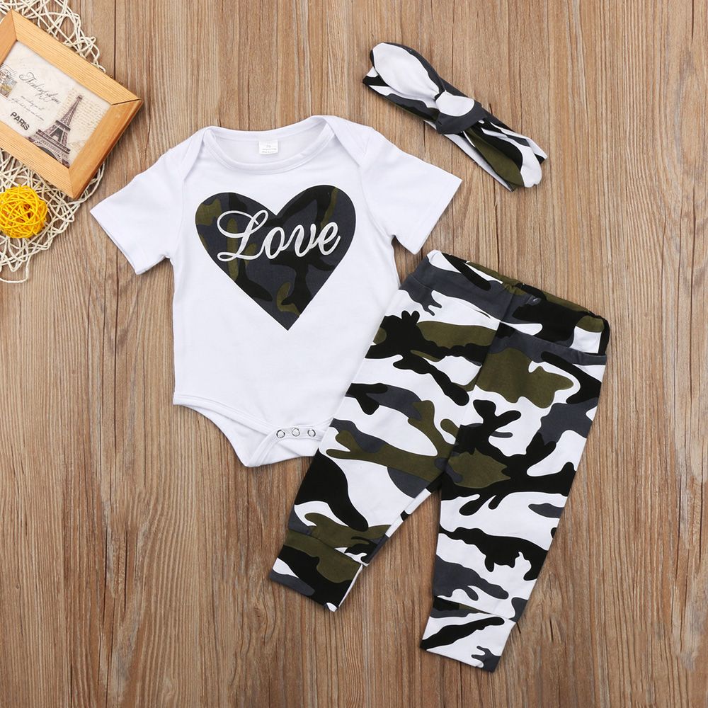 Shorts Pants Summer Outfit Set Clothes Boys Girls Camouflage Hoodie Romper Top