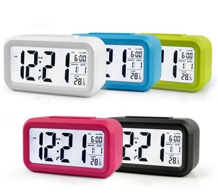 Smart Sensor Nightlight Digital Alarm Clock With Temperature Smart Sensor Nightlight Digital Alarm Clock With Temperature Thermometer Calendar Silent Desk Table G349