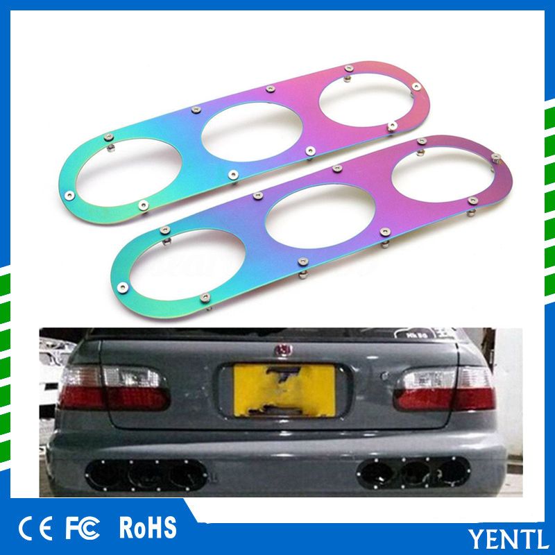 2PCS Aluminum Alloy Universal Car Rear Bumper Race Air Diversion Diffuser Panel