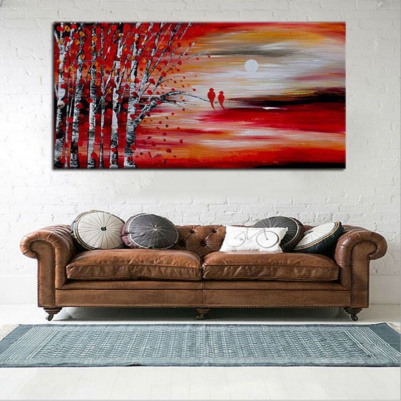 Large Knife Natural Trees Scenery Canvas Paintings Modern Abstract Home Wall Art Picture Hand Painted Red Landscape Oil Painting - Natural Wall Art Large Knife Natural Trees Scenery Canvas Paintings Modern Abstract Home Wall Art Picture Hand Painted Red Landscape Oil Painting - Natural Wall Art